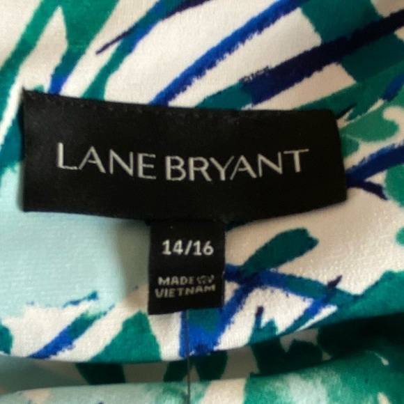 Lane Bryant Sleeveless Ruched Front Tropical Print Sheath Dress Size 14 / 16 - Picture 7 of 11